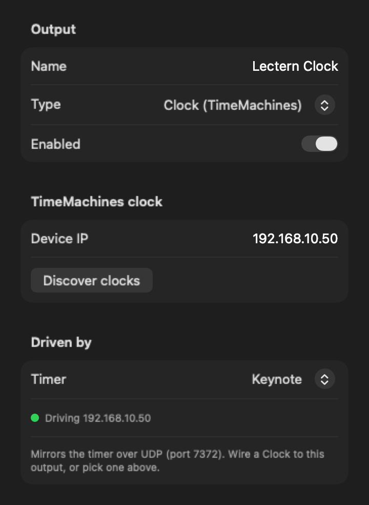 Cadence driving a TimeMachines wall clock from a timer